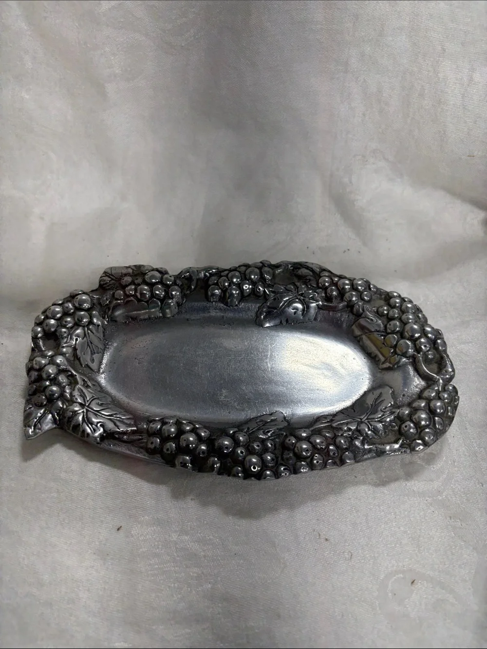 Decorative Grape Motif Trinket Dish cast aluminum serving